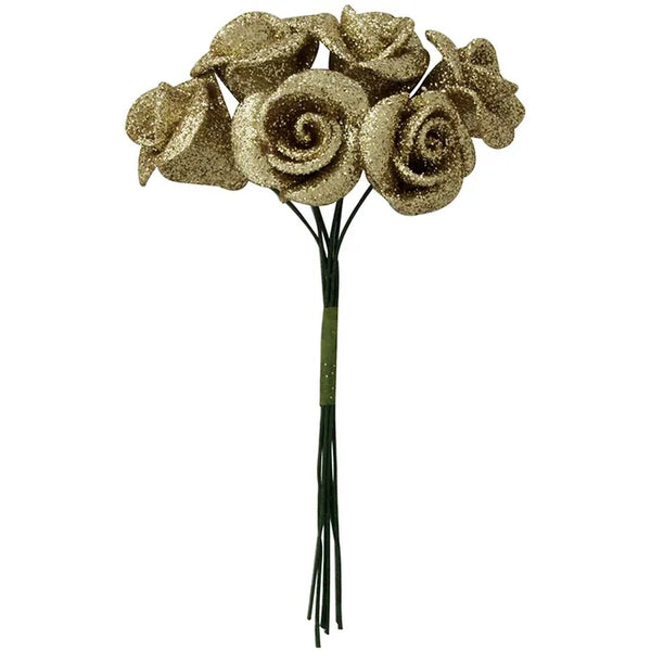Foam Glitter Rose Flowers (available in 2 colours)